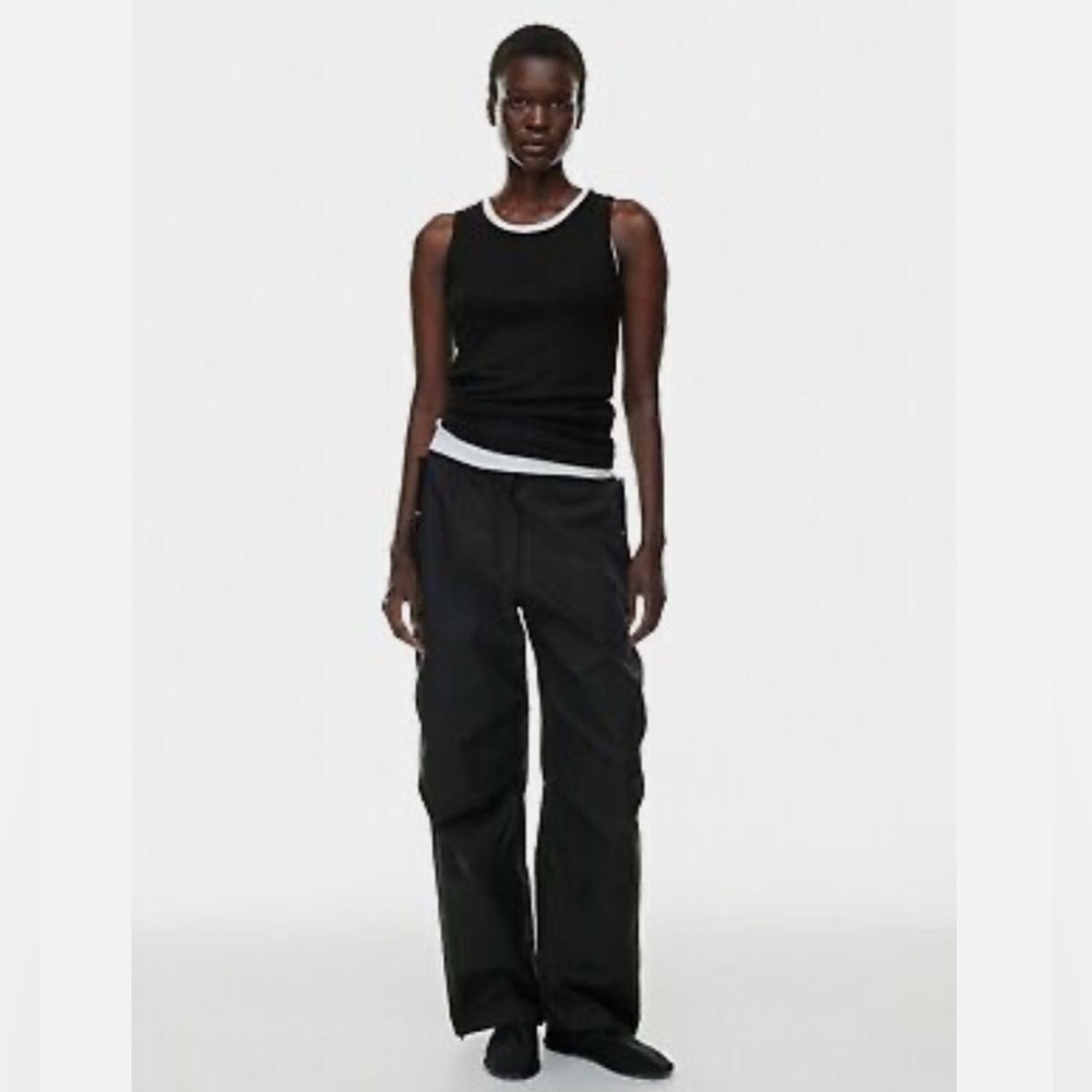 NWT Group Babaton Emerson Aritzia Pants Heather Charcoal Pants parachute style 8